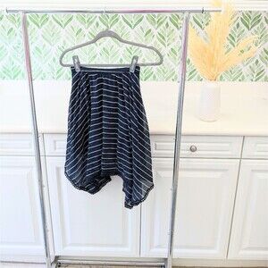 Navy Blue Striped Girls Handkerchief Scarf Skirt Abercrombie Kids 10